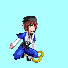 Rating: Safe Score: 0 Tags: 1girl blue_background brown_hair capelet full_body green_eyes hat heterochromia image long_sleeves looking_at_viewer pants red_eyes ribbon short_hair simple_background solo souseiseki User: admin