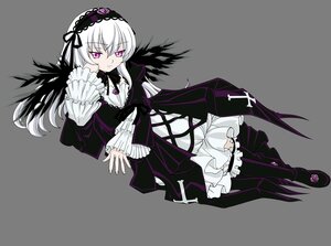 Rating: Safe Score: 3 Tags: 1girl black_wings boots dress frills full_body hairband image long_hair long_sleeves looking_at_viewer pink_eyes ribbon silver_hair smile solo suigintou thighhighs transparent_background wings User: admin