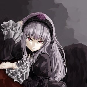 Rating: Safe Score: 0 Tags: 1girl bangs black_dress closed_mouth dress flower frilled_sleeves frills gothic_lolita hairband image juliet_sleeves lolita_fashion long_hair long_sleeves looking_at_viewer pink_eyes ribbon rose silver_hair smile solo suigintou upper_body wings User: admin