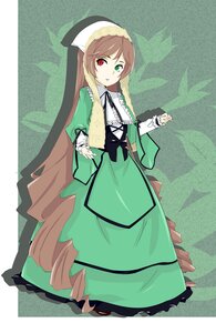 Rating: Safe Score: 0 Tags: 1girl brown_hair dress drill_hair frills full_body green_dress green_eyes hat heterochromia image long_hair long_sleeves looking_at_viewer red_eyes solo standing suiseiseki twin_drills very_long_hair User: admin