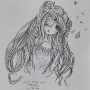 Rating: Safe Score: 0 Tags: 1girl dated flower graphite_(medium) greyscale hair_flower image kirakishou long_hair looking_at_viewer monochrome solo traditional_media User: admin