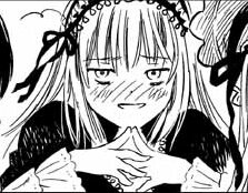 Rating: Safe Score: 0 Tags: 1girl evil_smile greyscale image long_hair long_sleeves looking_at_viewer monochrome simple_background smile solo suigintou upper_body User: admin