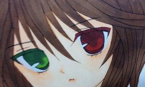 Rating: Safe Score: 0 Tags: 1girl bangs blush brown_hair close-up eyebrows_visible_through_hair face green_eyes hair_between_eyes image looking_at_viewer parted_lips simple_background solo souseiseki white_background User: admin