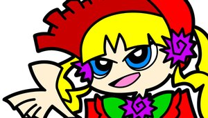 Rating: Safe Score: 0 Tags: 1girl :d bangs blonde_hair blue_eyes blush_stickers hat image long_hair open_mouth shinku simple_background smile solo User: admin