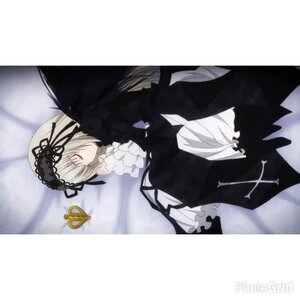 Rating: Safe Score: 0 Tags: 1girl black_dress black_ribbon closed_eyes dress frills hairband image lolita_fashion long_hair long_sleeves lying on_side ribbon sleeping solo suigintou wings User: admin