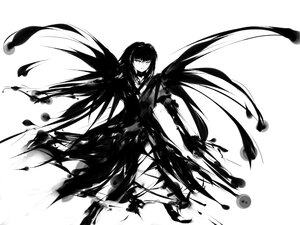 Rating: Safe Score: 0 Tags: 1girl akemi_homura akuma_homura closed_mouth dress elbow_gloves feathered_wings feathers greyscale image long_hair looking_at_viewer monochrome simple_background solo suigintou thighhighs white_background wings User: admin