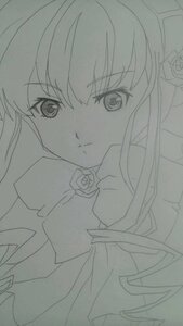 Rating: Safe Score: 0 Tags: 1girl blush flower image lineart long_hair looking_at_viewer monochrome rose shinku solo tears traditional_media User: admin