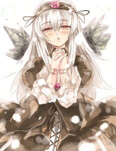 Rating: Safe Score: 0 Tags: 1girl bad_id bad_pixiv_id black_dress blush doll_joints dress flower frills gothic_lolita hairband image joints juliet_sleeves lolita_fashion long_hair long_sleeves looking_at_viewer own_hands_together puffy_sleeves red_eyes rozen_maiden silver_hair solo suigintou umitsuki wings User: admin