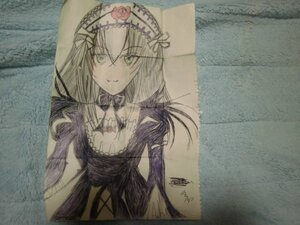 Rating: Safe Score: 0 Tags: 1girl bare_shoulders black_dress breasts choker closed_mouth dress flower green_eyes hair_between_eyes hairband image long_hair long_sleeves looking_at_viewer signature smile solo suigintou traditional_media User: admin