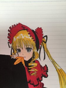 Rating: Safe Score: 0 Tags: 1girl blonde_hair blush bonnet bow dress drill_hair frills image long_hair long_sleeves looking_at_viewer red_dress shinku simple_background solo twintails User: admin