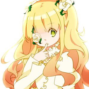 Rating: Safe Score: 0 Tags: 1girl blonde_hair dress finger_to_mouth flower green_eyes hair_flower hair_ornament image kirakishou long_hair long_sleeves solo striped upper_body vertical_stripes User: admin