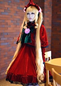 Rating: Safe Score: 0 Tags: 1girl bangs blonde_hair blue_eyes bow dress flower lips long_hair looking_at_viewer red_dress shinku solo standing twintails very_long_hair User: admin