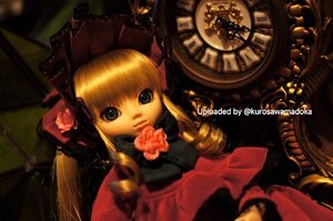 Rating: Safe Score: 0 Tags: 1girl blonde_hair blue_eyes bonnet bow doll drill_hair flower long_hair looking_at_viewer red_dress rose shinku solo twintails upper_body watermark User: admin