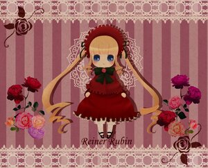 Rating: Safe Score: 0 Tags: 1girl blonde_hair blue_eyes bonnet bow dress flower image long_hair looking_at_viewer pink_flower pink_rose red_dress red_flower red_rose rose shinku solo striped striped_background vertical_stripes yellow_rose User: admin