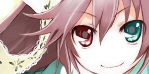 Rating: Safe Score: 0 Tags: 1girl close-up face image looking_at_viewer red_eyes simple_background smile solo suiseiseki User: admin