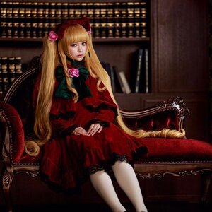 Rating: Safe Score: 0 Tags: 1girl blonde_hair bookshelf chair dress flower long_hair pink_flower pink_rose red_dress rose shinku sitting solo twintails very_long_hair User: admin