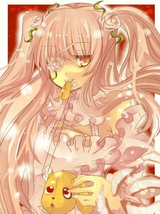 Rating: Safe Score: 0 Tags: 1girl dress eyepatch flower food frills fruit hair_flower image kirakishou long_hair pink_hair rose smile solo twintails User: admin