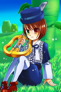 Rating: Safe Score: 0 Tags: 1girl brown_hair frills grass green_eyes hat heterochromia image long_sleeves outdoors pantyhose red_eyes short_hair sitting solo souseiseki top_hat User: admin