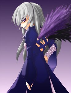 Rating: Safe Score: 0 Tags: 1girl dress frilled_sleeves frills gradient gradient_background grey_hair grin image juliet_sleeves long_hair long_sleeves looking_at_viewer looking_back puffy_sleeves purple_eyes silver_hair smile solo suigintou wings User: admin
