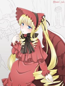 Rating: Safe Score: 0 Tags: 1girl blonde_hair blue_eyes blush bonnet bow bowtie capelet curtains dress drill_hair flower image long_hair long_sleeves looking_at_viewer red_dress rose shinku solo twin_drills twintails twitter_username very_long_hair User: admin