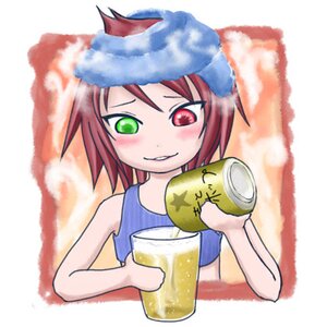 Rating: Safe Score: 0 Tags: 1girl alcohol beer beer_mug blush cup green_eyes heterochromia holding holding_cup image mug red_eyes red_hair short_hair smile solo souseiseki upper_body User: admin