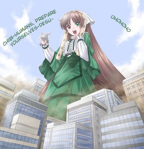 Rating: Safe Score: 0 Tags: 1girl :d aircraft airplane blue_sky brown_hair building city cloud day dress eichikei_(hakuto) giant giantess green_dress green_eyes heterochromia image laughing long_hair long_sleeves open_mouth outdoors photoshop_(medium) red_eyes rozen_maiden sky skyscraper solo standing suiseiseki very_long_hair User: admin