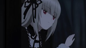 Rating: Safe Score: 0 Tags: 1girl bangs black_ribbon closed_mouth dress expressionless eyebrows_visible_through_hair hair_ribbon hairband image looking_at_viewer red_eyes ribbon solo suigintou User: admin