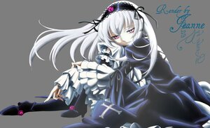 Rating: Safe Score: 0 Tags: 1girl dress flower frilled_sleeves frills hairband image lolita_hairband long_hair long_sleeves pink_eyes ribbon rose silver_hair solo suigintou wings User: admin