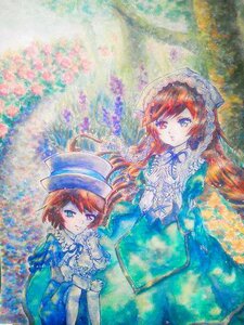 Rating: Safe Score: 0 Tags: 2girls auto_tagged bow brown_hair dress hat image long_hair multiple_girls pair short_hair siblings sisters souseiseki suiseiseki top_hat traditional_media twins watercolor_(medium) User: admin