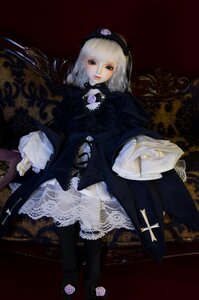 Rating: Safe Score: 0 Tags: 1girl black_legwear doll dress flower frills hairband lips lolita_fashion long_sleeves looking_at_viewer rose solo standing suigintou white_hair User: admin