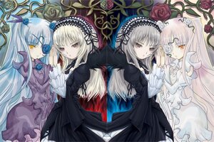 Rating: Safe Score: 0 Tags: 3girls black_dress bow dress eyepatch flower hairband image kirakishou lolita_fashion long_hair long_sleeves looking_at_viewer multiple_girls pair purple_rose red_eyes red_flower red_rose rose silver_hair suigintou thorns white_rose wings yellow_eyes User: admin