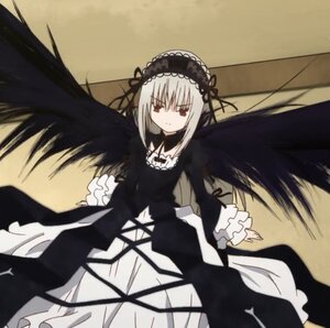 Rating: Safe Score: 0 Tags: 1girl bangs black_dress black_ribbon black_wings dress frills hairband image long_hair long_sleeves looking_at_viewer red_eyes ribbon rose silver_hair solo suigintou very_long_hair wings User: admin