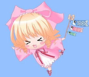 Rating: Safe Score: 0 Tags: 1girl >_< blonde_hair bloomers blue_background bow chibi closed_eyes dress hair_bow hina_ichigo hinaichigo image long_sleeves oekaki open_mouth outstretched_arms pink_bow ribbon short_hair simple_background smile solo spread_arms tears User: admin