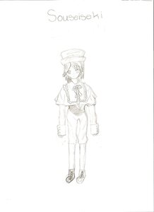 Rating: Safe Score: 0 Tags: 1girl full_body greyscale hat image long_sleeves monochrome ribbon shoes short_hair solo souseiseki standing User: admin