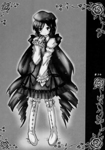 Rating: Safe Score: 0 Tags: 1girl beret boots doujinshi doujinshi_#21 dress flower greyscale hat image knee_boots long_hair long_sleeves looking_at_viewer monochrome multiple rose short_hair solo standing very_long_hair User: admin