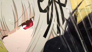 Rating: Safe Score: 0 Tags: 1girl bangs black_ribbon blush close-up closed_mouth dress eyebrows_visible_through_hair face hair_ribbon image long_hair red_eyes ribbon solo suigintou User: admin