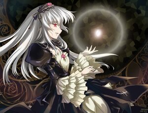 Rating: Safe Score: 0 Tags: 1girl black_dress black_wings commentary_request crystal dress flower frilled_sleeves frills hairband image juliet_sleeves long_hair long_sleeves mtyy photoshop_(medium) puffy_sleeves red_eyes rose rozen_maiden silver_hair solo suigintou weapon white_hair wings User: admin