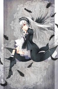 Rating: Safe Score: 0 Tags: 1girl bird black_feathers black_footwear black_ribbon black_wings boots crow dress feathers flower frilled_sleeves frills full_body hairband high_heels image juliet_sleeves long_hair long_sleeves looking_at_viewer puffy_sleeves red_eyes ribbon rose silver_hair solo suigintou wings User: admin