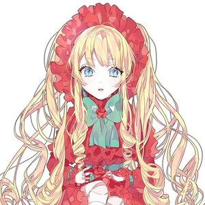 Rating: Safe Score: 0 Tags: 1girl blonde_hair blue_eyes bow bowtie dress flower frills green_bow image long_hair long_sleeves looking_at_viewer red_dress red_flower red_rose rose shinku simple_background solo twintails upper_body very_long_hair white_background User: admin