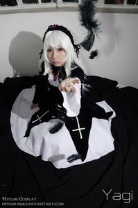 Rating: Safe Score: 0 Tags: 1girl black_dress dress feathers frills hairband lips lolita_hairband long_sleeves looking_at_viewer solo suigintou weapon white_hair wings User: admin