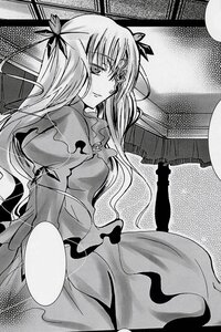 Rating: Safe Score: 0 Tags: 1girl barasuishou full_moon greyscale hair_ribbon image long_hair long_sleeves monochrome moon ribbon solo User: admin