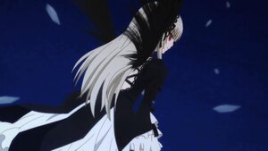 Rating: Safe Score: 0 Tags: 1girl black_dress dress flower frills hairband image long_hair long_sleeves petals profile red_eyes solo standing suigintou very_long_hair wings User: admin