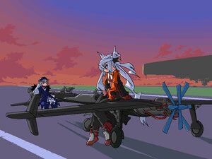 Rating: Safe Score: 0 Tags: 2girls aircraft airplane blouse blue_dress blue_eyes blue_hair blue_legwear boots brown_footwear cloud dress glasses gloves grey_hair hairband image long_hair mof mof's_silver_haired_twintailed_girl multiple_girls oekaki original pants plait propeller red_eyes road rozen_maiden runway scarf shadow shoes sitting solo street suigintou sunset tire white_hair User: admin