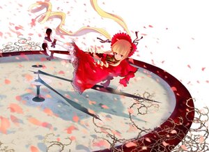 Rating: Safe Score: 0 Tags: 1girl blonde_hair bonnet bow clock doll dress flower full_body fumiyomogi image kneehighs long_hair long_sleeves mary_janes minigirl petals pointer red_dress ribbon rose rose_petals rozen_maiden shinku shoes simple_background solo twintails white_background white_legwear User: admin