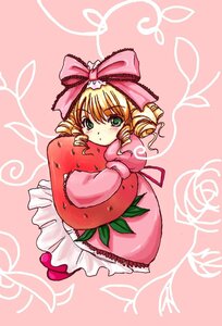 Rating: Safe Score: 0 Tags: 1girl blonde_hair blush bow dress drill_hair food fruit full_body green_eyes hair_bow hina_ichigo hinaichigo image long_sleeves looking_at_viewer object_namesake pink_background pink_bow pink_dress pink_legwear short_hair solo strawberry User: admin