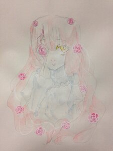 Rating: Safe Score: 0 Tags: 1girl flower hair_ornament image kirakishou long_hair photo pink_eyes pink_flower pink_hair pink_rose red_flower rose solo traditional_media upper_body watercolor_(medium) yellow_eyes User: admin