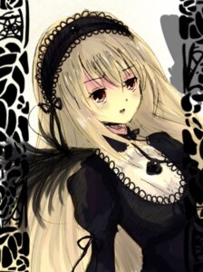 Rating: Safe Score: 0 Tags: 1girl black_dress black_ribbon blonde_hair detached_collar dress frills hairband image juliet_sleeves lace lolita_fashion lolita_hairband long_hair long_sleeves open_mouth puffy_sleeves ribbon simple_background solo suigintou upper_body User: admin