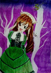 Rating: Safe Score: 0 Tags: 1girl :d brown_hair dress green_dress green_eyes image long_hair long_sleeves monster_girl open_mouth smile solo suiseiseki very_long_hair User: admin