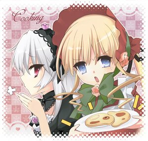 Rating: Safe Score: 0 Tags: 2girls blonde_hair blue_eyes bonnet dress flower food hairband long_hair long_sleeves looking_at_viewer multiple_girls open_mouth ribbon shinku silver_hair suigintou upper_body User: admin