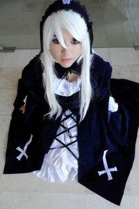 Rating: Safe Score: 0 Tags: 1girl closed_mouth cross-laced_clothes fur_trim gothic_lolita hairband lips lolita_fashion long_hair long_sleeves looking_at_viewer photo red_eyes solo suigintou traditional_media upper_body white_hair User: admin